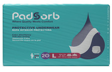 Padsorb Protective Underwear Extra Absorbency Large 20/Pack, 4 Pack/Case picture