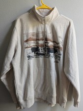 🌾 ARIAT R.E.A.L. Western Scenic Cow Pullover Half-Zip Sweatshirt 🌾 picture