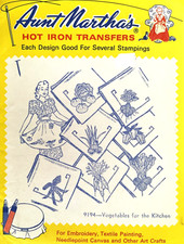 VTG Aunt Martha's Vegetables for the Kitchen Transfer Pattern 9194 UNUSED picture