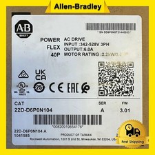 New Factory Sealed Allen-Bradley 22D-D6P0N104 PowerFlex 2.2kW 3Hp AC Drive picture