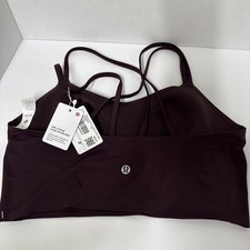 Lululemon Free To Be Serene Bra Long Line Burgundy Size 10B/CCup W2AR0S Strappy picture