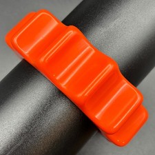 Vintage Chunky Bangle Acrylic Bright Orange Gear Motif Size 7 picture