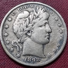 1898 S Barber Half Dollar 50c VF+ Details #100277 picture