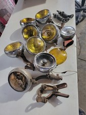 9 Vintage Car Fog Lights Driving Lamp yellow glass Lens Dietz Unity B-L-C 40's picture