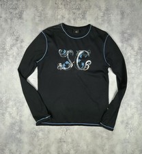 Vintage Just Cavalli Women's Long Sleeve Tops Luxury Italy Big Logo Size L picture