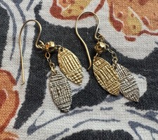 Solid 14K 14Kt White Yellow Gold Drop Dangle Lady’s Woman’s Women's Earrings picture
