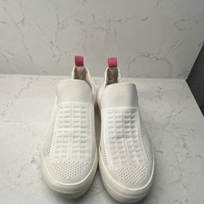 Steve Madden Men’s Breathable Mesh Slip-On Sneaker White/Pink Pull Tab picture