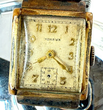 Vintage MOHAWK Art Deco 15J Tank WInd Mechanical Watch FOR PARTS / REPAIR picture