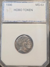 1996 hobo token ms63 very rare find hobo head and buffalo. picture