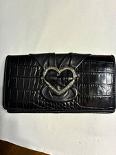 Brighton Leather Crocodile Pattern Fold Wallet w/ Heart Accent picture