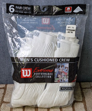 VTG Wilson Extreme Performance Men's 6-12 White 6 Pair Crew Socks Full Cushion picture