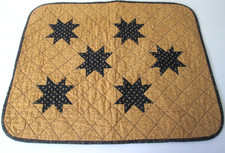 Handmade Primitive Stars Quilted Table Mustard/Blue - Rectangle 20