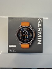 Garmin Fenix 8 AMOLED Sapphire 47mm Multisport Watch, Orange Band, Used picture