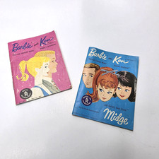 Vtg 1961 & 1962 Barbie Ken & Midge Booklets Pamphlets Set of 2 Pink & Blue *READ picture