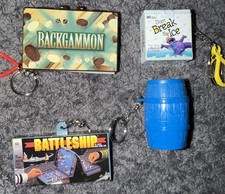 Lot of 4 Vintage Mini Board Game Keychains Toys picture