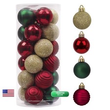 Valery Madelyn 1.57 Inches Small Christmas Tree Decorations Ornament Set, 24ct picture