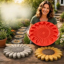 Reusable Sunflower Stepping Stone Mold, DIY Round Stepping Stone Molds picture