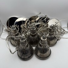 Lot Of 5 Vtg Industrial Marine Style Pendant Light 3ft  Industrial ?Cast Brass? picture
