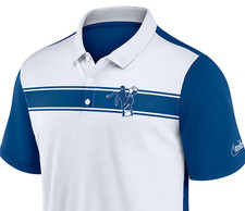 Nike Indianapolis Colts Rewind Pique Polo Shirt Mens XL Blue White NFL picture