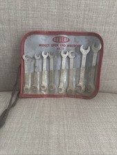 Vintage Dunlap Midget Open End Wrench Set No 4478 SAE 8 Pc With Pouch USA picture