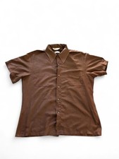 Vintage 60s 70s Mr. California Men’s L Loop Collar Brown Short Sleeve Dagger picture