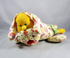 Hand Sewn Dog Puppy Plush Yellow Icecream Cupcake Heart w/Bows Cotton Fabric picture