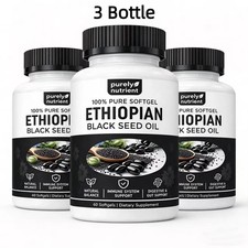1-3 PACK Ethiopian Black Seed Oil Softgels 4.64% Thymoquinone Gluten-Free picture