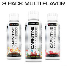 Cutler Nutrition Liquid L-Carnitine 3000, 3-Flavor Combo Pack, Sealed picture