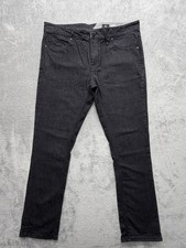 Volcom 2x4 Skinny Jeans Mens Measured 38x31 Black Extra-Slim Stretch Denim Zip picture