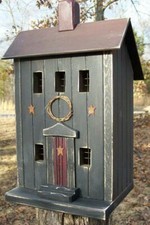 Saltbox , Black , Lighted House , Primitive Birdhouse , Primitives , Handmade picture