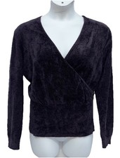 My Fav Things Colleen Lopez Size 1X Pullover V-Neck Eyelash Knit Sweater Purple picture