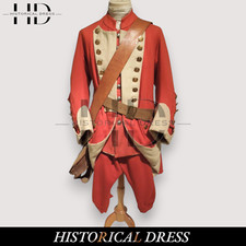 Men's Red British Army Uniform with Cream Lapel | Regimental Soldier Uniform picture