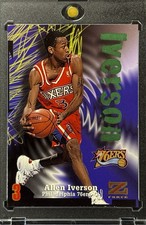ALLEN IVERSON RARE 1997 SKYBOX Z FORCE PURPLE GREY WAVE INVESTMENT CARD MNT D picture
