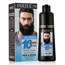 Men's 3 in 1 Black Beard Dye Shampoo, Simpler Color for Men's Beard picture
