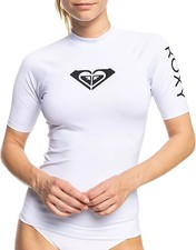 Roxy Women's Whole Hearted Short Sleeve Rashguard White picture