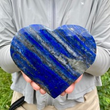 1.42LB Natural Lapis Lazuli Heart Crystal Energy Healing Wealth Attraction Decor picture