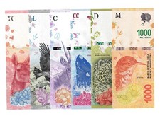 ARGENTINA Set 6 Pcs 20-50-100-200-500-1000 Pesos (2017/2023) UNC, P-361/366 picture