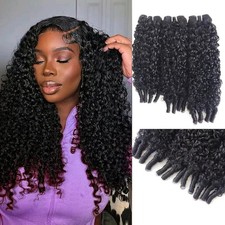 Muzkala Burmese Curly Hair 3 Bundles 20-24in Water Wave Brazilian Virgin picture
