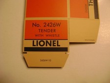 Lionel 2426W Diecast Tender Licensed Reproduction Box w/insert (3-city) picture