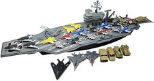 33 Inch Aircraft Carrier with Soldiers Jets Military Vehicles + 18 Fighter Jets picture