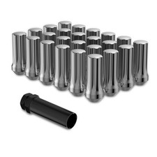 M14x1.5 Lug Nuts for Silverado 24 PCS - Long Extended, 24PCS Silver  picture