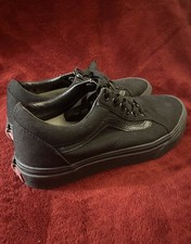 All black classic old skool Van’s low top skate shoes | US men’s 5.5 Women’s 7.0 picture