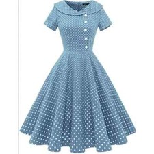 Wedtrend Women's 1950s Vintage Audrey Hepburn Style Cocktail Swing Dresses XL picture