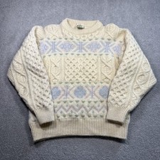 Bonner Of Ireland Fully Fashioned Wool Sweater Chunky Knit Fair Isle Size S/M picture