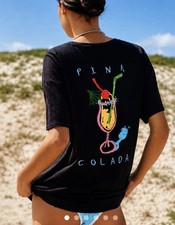 Celandine Anthropologie NWOT  Artist Pina Colada Graphic Tee picture
