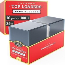 Cardboard Gold 35pt Card Top Loaders with Soft Sleeves - 100 200 500 1000 picture