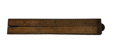 Antique 19th C. Boxwood & Brass Folding Carpenters 24 inch Ruler No#84 Nice picture