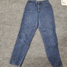 Forenza Jeans Womens Size 10 Blue Floral Rose High Waisted Tapered Cotton VTG picture