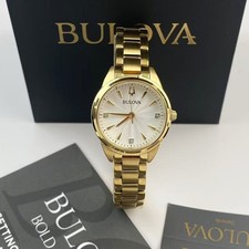 New w/box Bulova Sutton 97P150 Women's Watch White Dial Ladies Watch 28mm picture