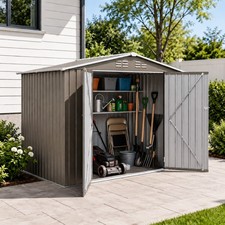 8x6 FT Metal Storage Shed Tool House w/Lockable Doors & Built-in Vents for Patio picture
